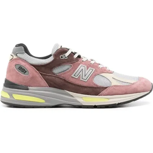 Pink Suede Panelled Sneakers , male, Sizes: 7 1/2 UK - New Balance - Modalova