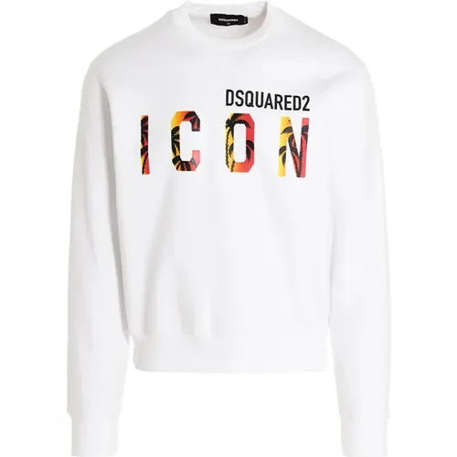 Sweatshirts, male, , Size: L Logo Printed Crewneck Sweatshirt - Dsquared2 - Modalova