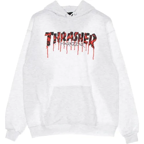 Blood Drip Hoodie Ash , male, Sizes: XL - Thrasher - Modalova