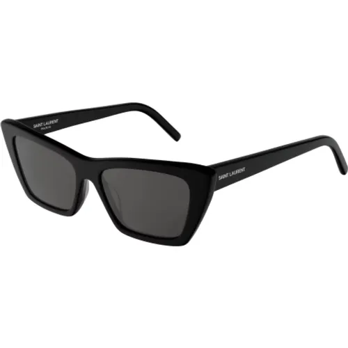 Stilvolle Schwarze Leder Umhängetasche , unisex, Größe: 55 MM - Saint Laurent - Modalova