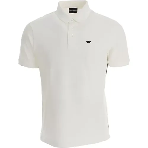 Cotton Jersey Short Sleeve Polo with Micro Eagle Embroidery , male, Sizes: XL, 2XL, L - Emporio Armani - Modalova