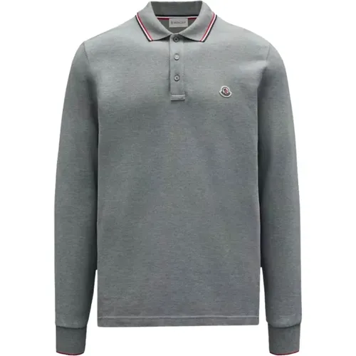 Langarm-Polo in zeitlosem Design , Herren, Größe: M - Moncler - Modalova