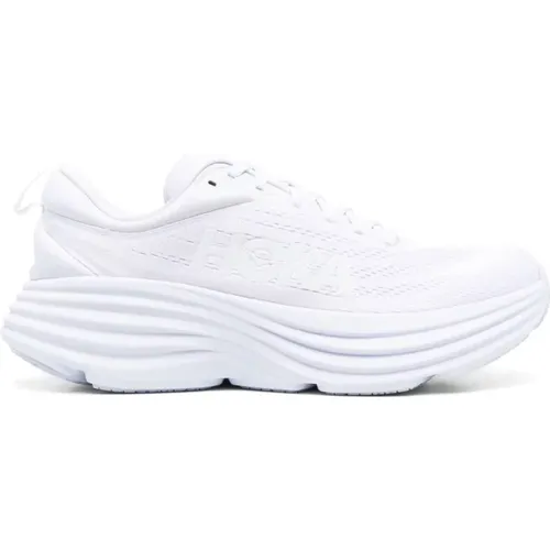 Weiße Bondi 8 Schnürsneaker , Herren, Größe: 44 2/3 EU - Hoka One One - Modalova