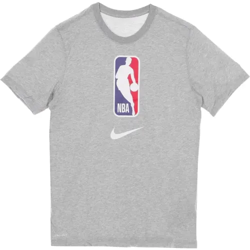 T-Shirts, male, , Size: 2XL Heather Men's T-Shirt NBA Logo - Nike - Modalova