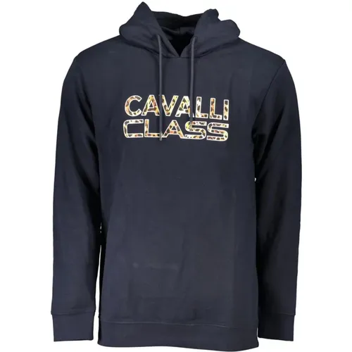 Hoodies, male, , Size: M Logo Print Hooded Sweater - Cavalli Class - Modalova