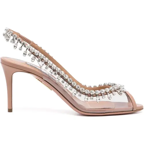 Temptation crystal sandal 75mm , female, Sizes: 3 1/2 UK, 4 UK - Aquazzura - Modalova