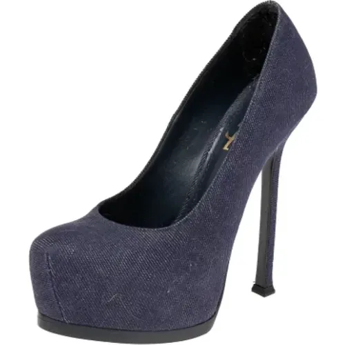 Pre-owned Pumps, female, , Size: 6 1/2 US Pre-owned Denim heels - Yves Saint Laurent Vintage - Modalova