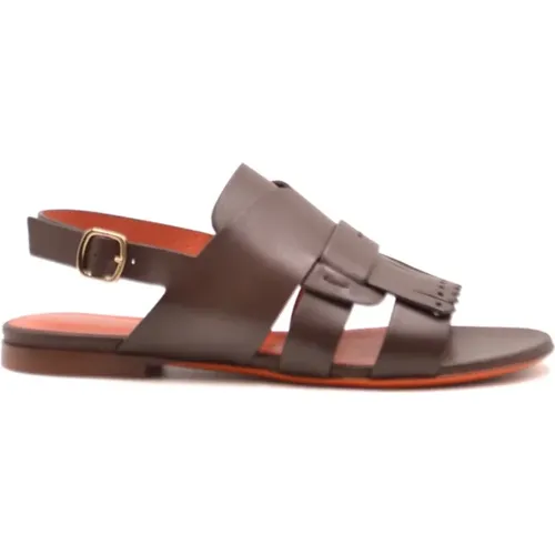 Flache Sandalen für Frauen , Damen, Größe: 37 1/2 EU - Santoni - Modalova