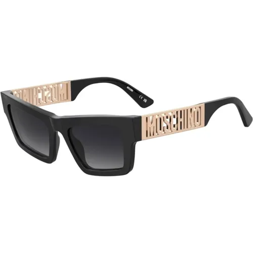 Sunglasses, female, , Size: 53 MM /Dark Grey Shaded Sunglasses - Moschino - Modalova