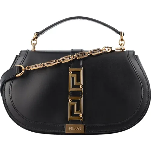 Calf Leather Top Handle Bag , female, Sizes: ONE SIZE - Versace - Modalova