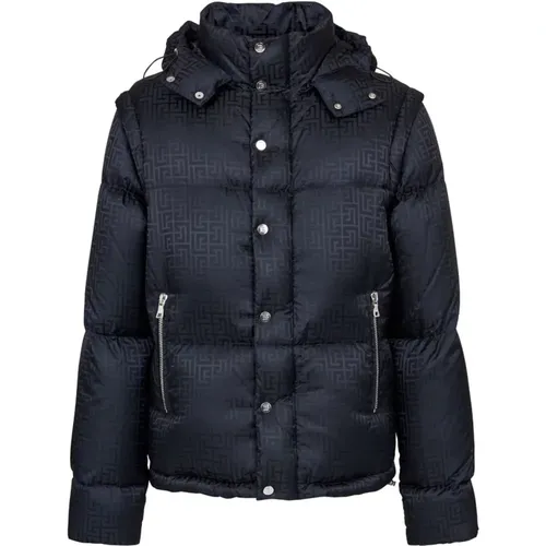 Puffer Jacket with Detachable Hood , male, Sizes: 2XL - Balmain - Modalova