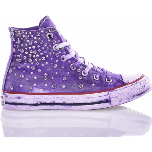 Handgefertigte Violette Sneakers für Frauen , Damen, Größe: 38 EU - Converse - Modalova