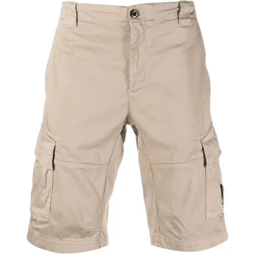 Cargo Shorts in Cobblestone Sateen Stretch , Herren, Größe: XS - C.P. Company - Modalova