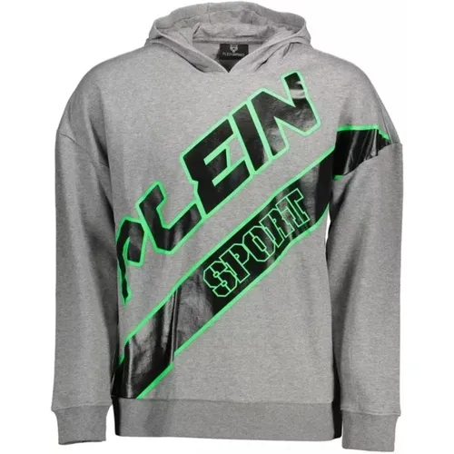 Hoodies, male, , Size: XL Hooded Sweatshirt with Bold Accents - Plein Sport - Modalova