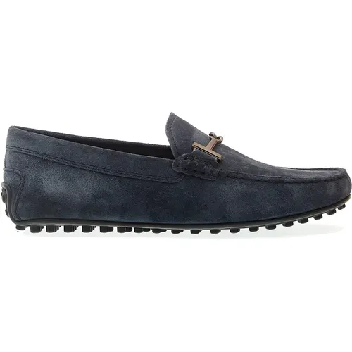 Blaue Wildleder Loafer Mokassins , Herren, Größe: 41 1/2 EU - TOD'S - Modalova