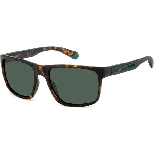 Matte Havana Green Sonnenbrille , Herren, Größe: 57 MM - Polaroid - Modalova