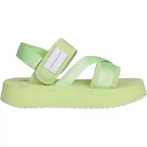 Prefresato sandal badge , female, Sizes: 6 UK, 7 UK, 5 UK, 8 UK - Calvin Klein Jeans - Modalova