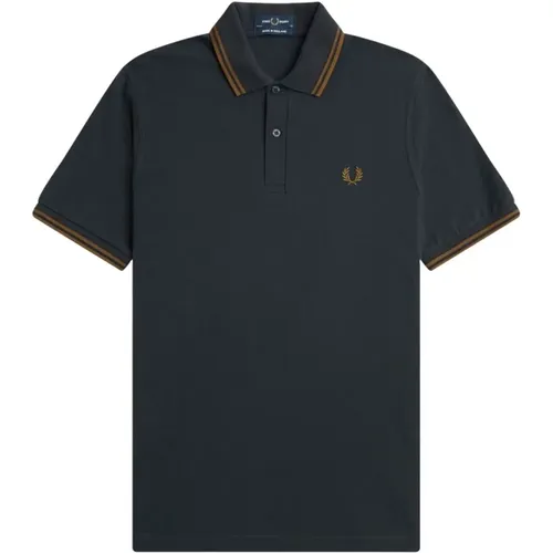 Klassisches Poloshirt Nachtgrün/Karamell - Fred Perry - Modalova