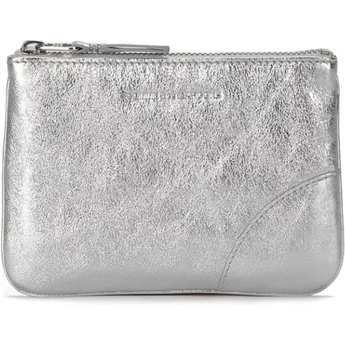 Silver Zip Wallet with Printed Logo , unisex, Sizes: ONE SIZE - Comme des Garçons - Modalova