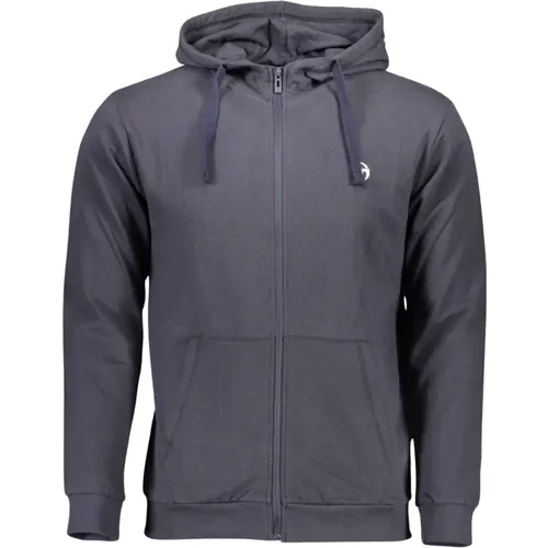 Blauer Kapuzenpullover mit Reißverschluss aus Baumwolle , Herren, Größe: S - Sergio Tacchini - Modalova