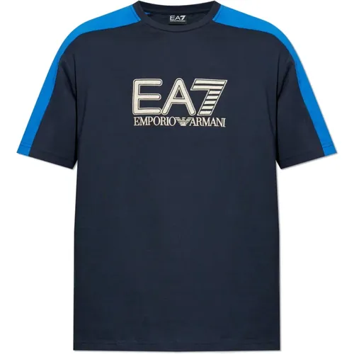 T-Shirts, male, , Size: M T-shirt with embroidered logo - Emporio Armani EA7 - Modalova