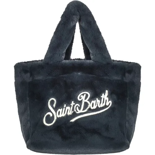 Soft Eco-Fur Medium Bag with Embroidered Logo , female, Sizes: ONE SIZE - MC2 Saint Barth - Modalova