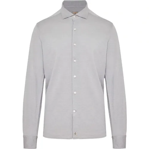 Cotton Lyocell Shirt Made in Italy , male, Sizes: 4XL, XL, 2XL, 5XL, 3XL - Sonrisa - Modalova