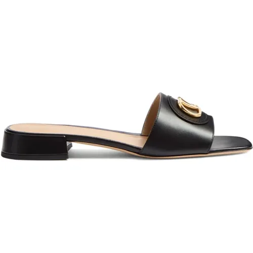 Sliders, female, , Size: 9 US Square Open Toe Sandals - Valentino Garavani - Modalova