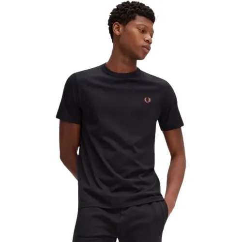 Schwarzes T-Shirt mit kleinem Logo , Herren, Größe: M - Fred Perry - Modalova