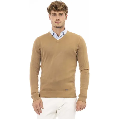 V-Neck Long Sleeve Sweater , male, Sizes: L, XL - Baldinini - Modalova