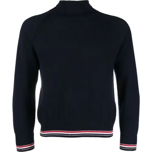 Turtlenecks, male, , Size: XL Cashmere Turtle Neck Sweater - Thom Browne - Modalova