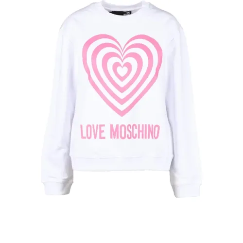 Sweatshirts, female, , Size: XS Cotton Knit Sweater - Love Moschino - Modalova