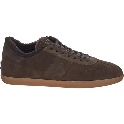 Leder Lace-Up Sneaker , Herren, Größe: 44 EU - TOD'S - Modalova