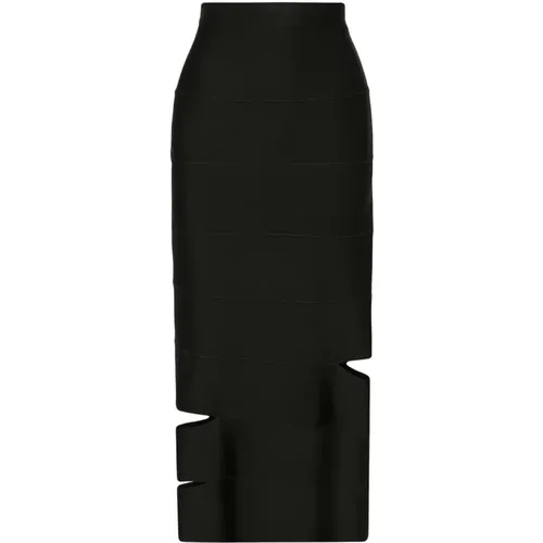 Cut-Out Pencil Skirt , female, Sizes: L - alexander mcqueen - Modalova