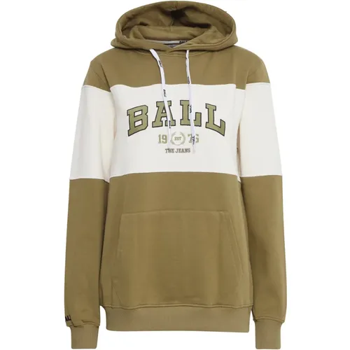 Hoodies, female, , Size: 3XL Olive Hoodie Sweatshirt - Ball - Modalova