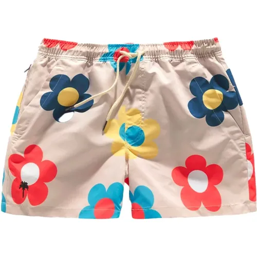 Floral Swim Shorts with Hidden Pocket , male, Sizes: S - OAS - Modalova