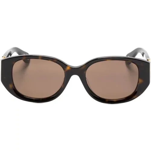 Braune Sonnenbrille mit ovalem Rahmen und farbigen Gläsern - Chloé - Modalova