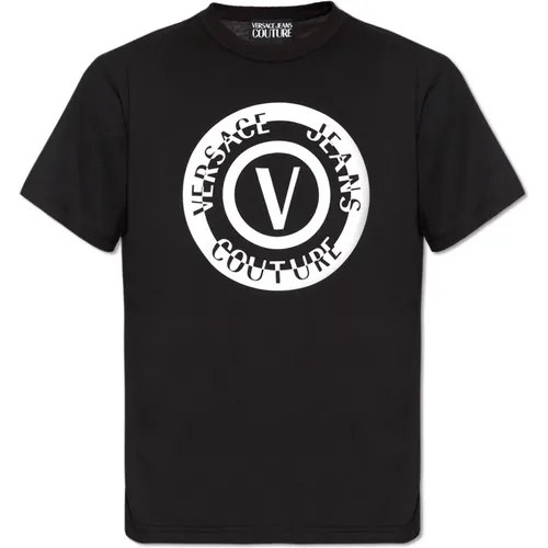 T-shirt with logo , male, Sizes: XL - Versace Jeans Couture - Modalova