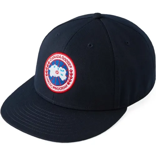 Blaue Wintermützen für Männer,Blaue Logo-Patch Baseballkappe - Canada Goose - Modalova
