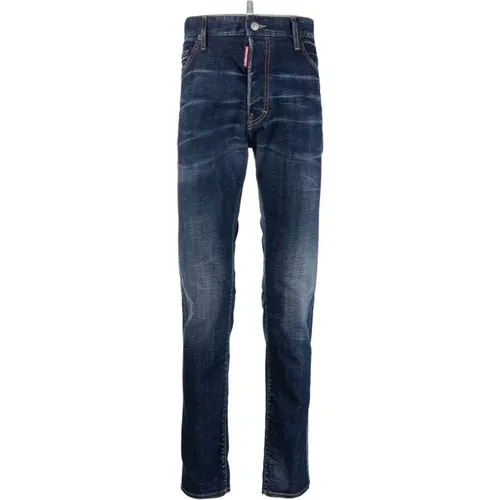 Blaue Jeans mit 3,5 cm Absatz , Herren, Größe: 2XL - Dsquared2 - Modalova