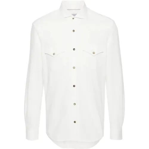 Italian Cotton Shirt , male, Sizes: XL, M - BRUNELLO CUCINELLI - Modalova