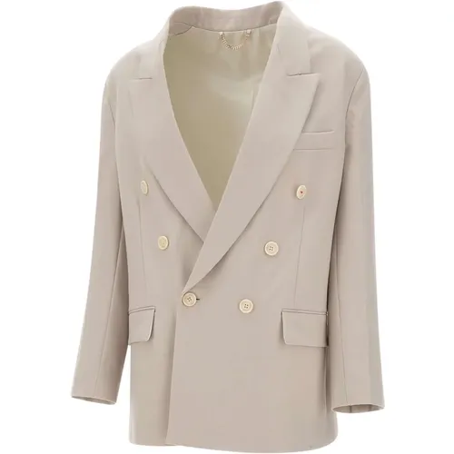 Blazers, female, , Size: XS Relaxed Double Breasted Jacket - Victoria Beckham - Modalova