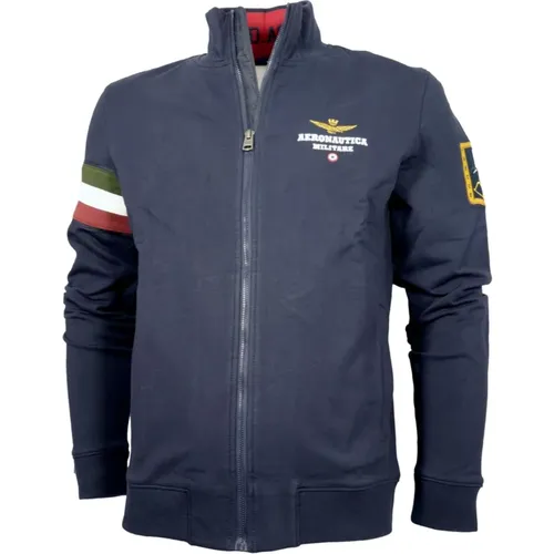 Zip-throughs, male, , Size: L Tricolor Arrows Full-Zip Sweatshirt - aeronautica militare - Modalova