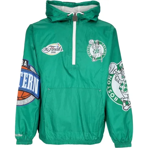 Sportswear, male, , Size: S Boston Celtics Windbreaker Jacket - Mitchell & Ness - Modalova