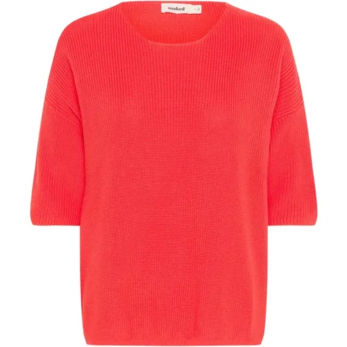 Cotton Jumper Hot Coral , female, Sizes: S, M, XS, 2XL, L, XL - Soaked in Luxury - Modalova