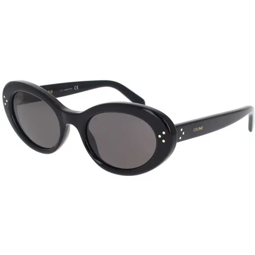 Oval Sunglasses with Acetate Frame and Grey Organic Lenses , female, Sizes: 53 MM - Celine - Modalova
