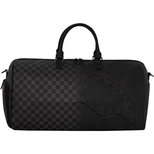 Weekend Bags, unisex, , Size: ONE SIZE Grey Check Duffle Bag - Sprayground - Modalova