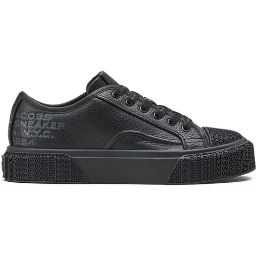 Sneakers, female, , Size: 6 US Grained Leather Sneakers - Marc Jacobs - Modalova