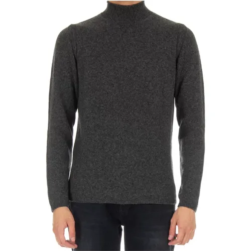 Turtlenecks, male, , Size: L Grey Wool and Camel Sweater - Roberto Collina - Modalova