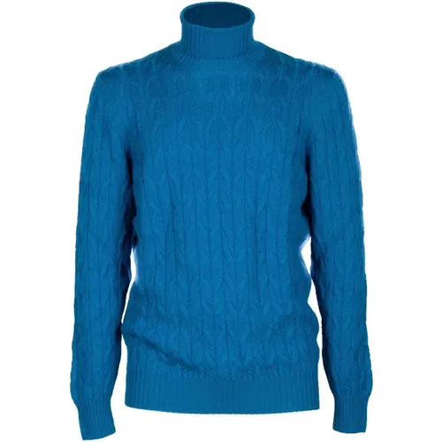 Turquoise Merino Wool Cyclist , male, Sizes: L - Gran Sasso - Modalova